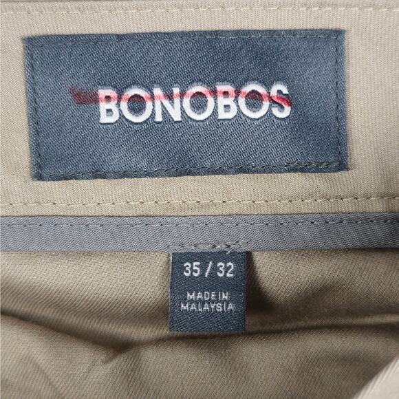 Bonobos 35x32 Beige Wednesday Slim Chino Flat Front Dress Pants - Picture 9 of 16